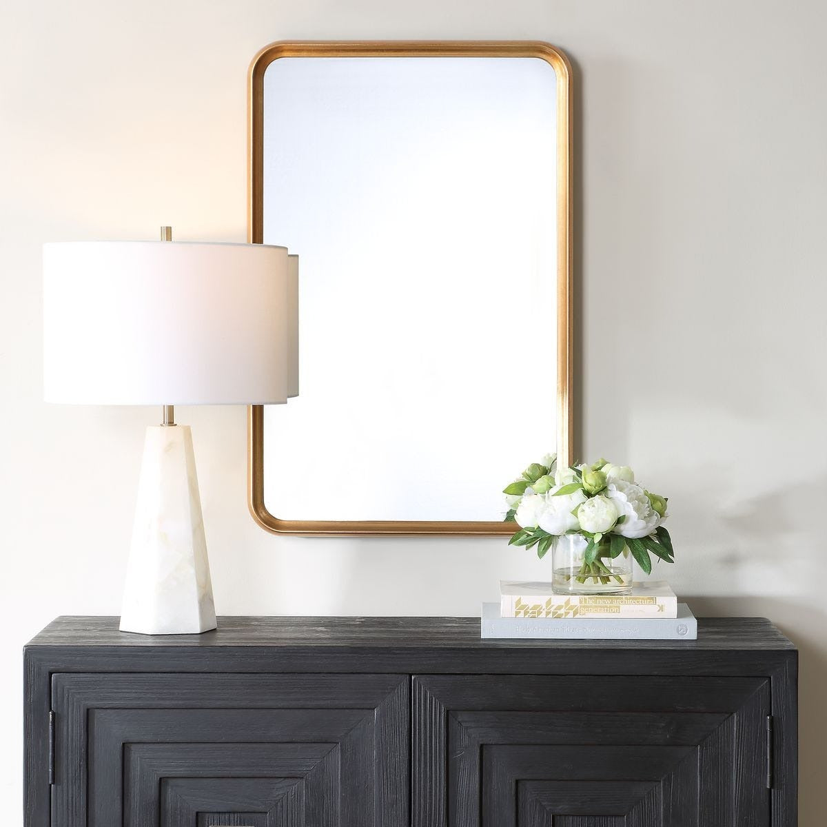Isla Rectangular Mirror – Champagne Gold