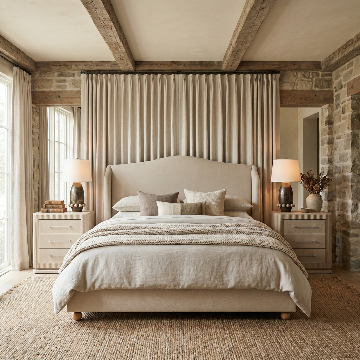 Wilmcote Winged Upholstered Bed – King Size