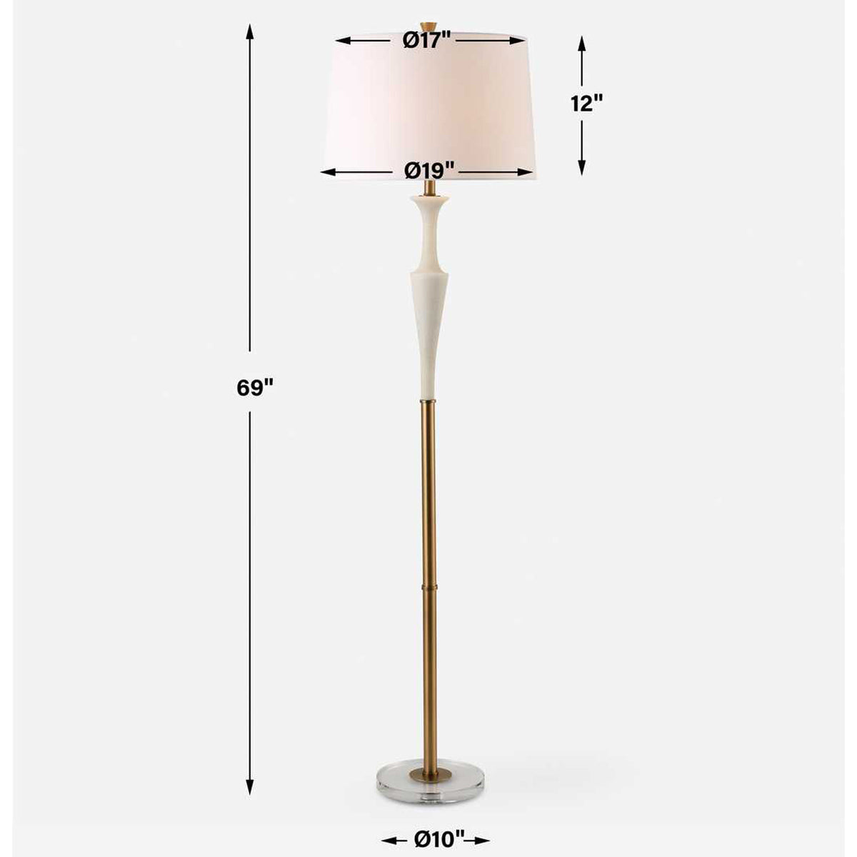Colette White Stone Floor Lamp