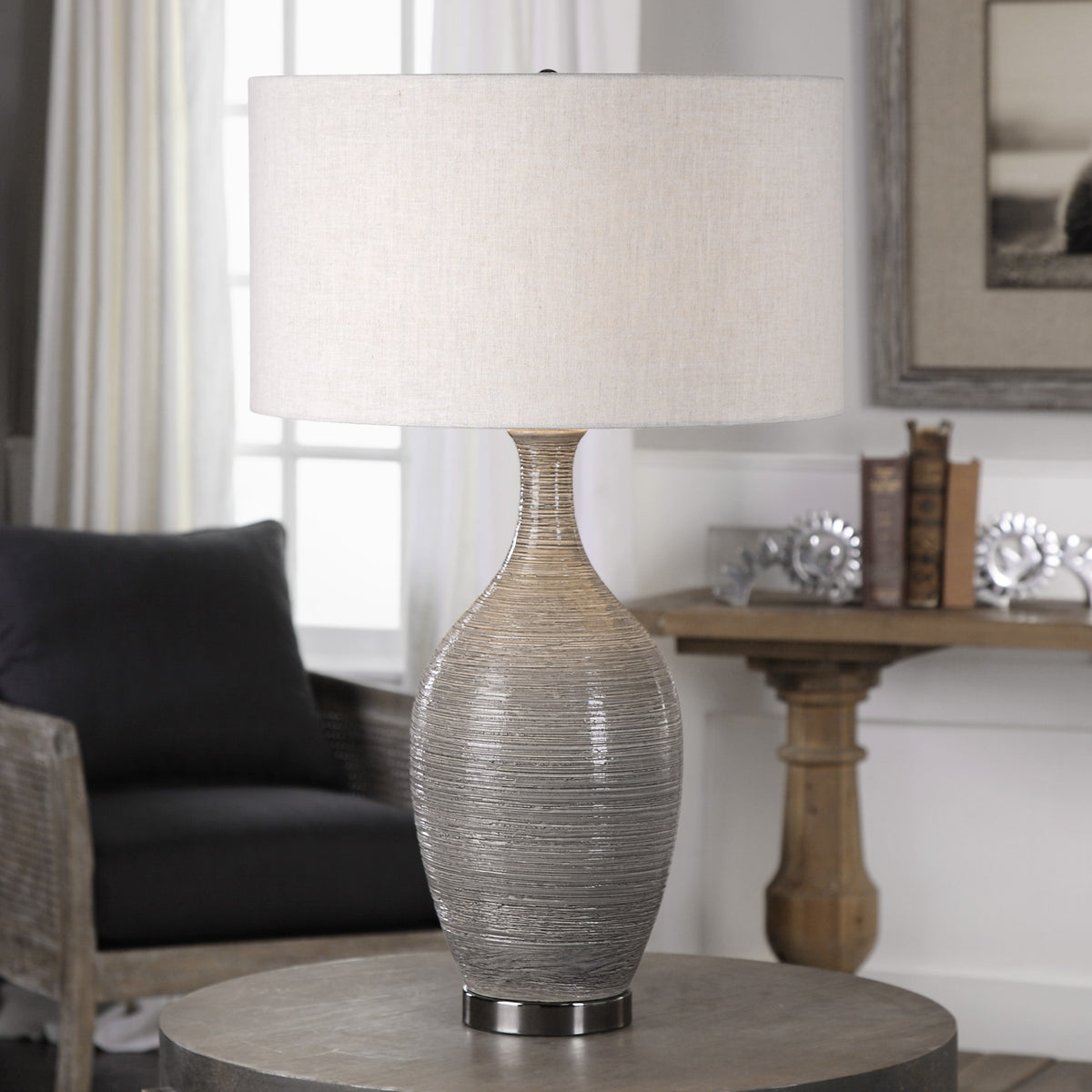 Dinah Grey Textured Table Lamp