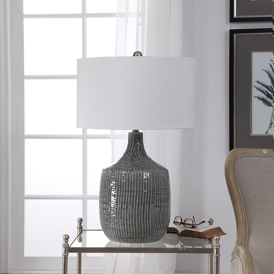 Felipe Distressed Grey Table Lamp