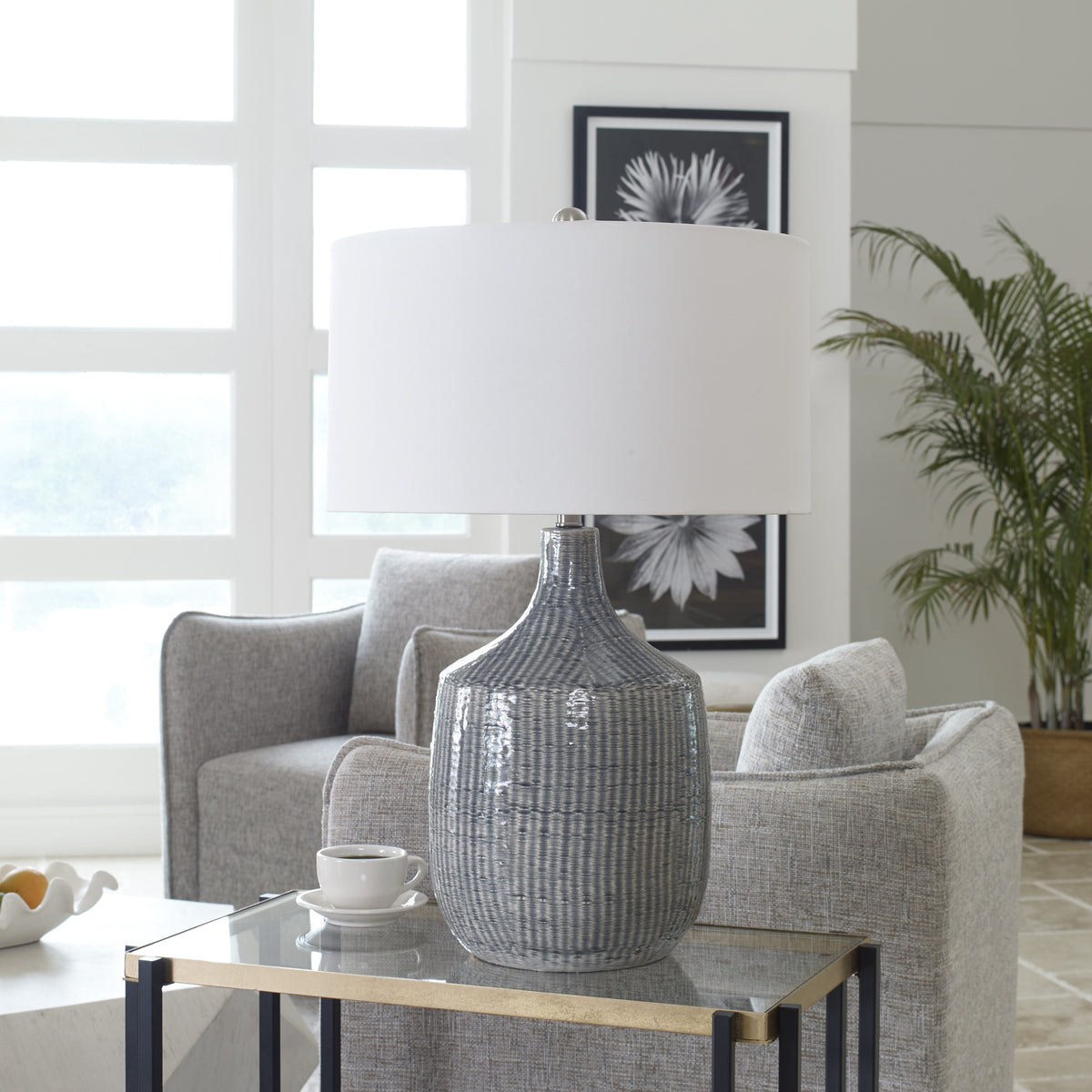 Felipe Distressed Grey Table Lamp