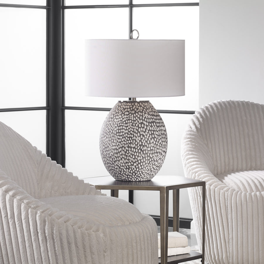 Cyprien Grey and White Table Lamp