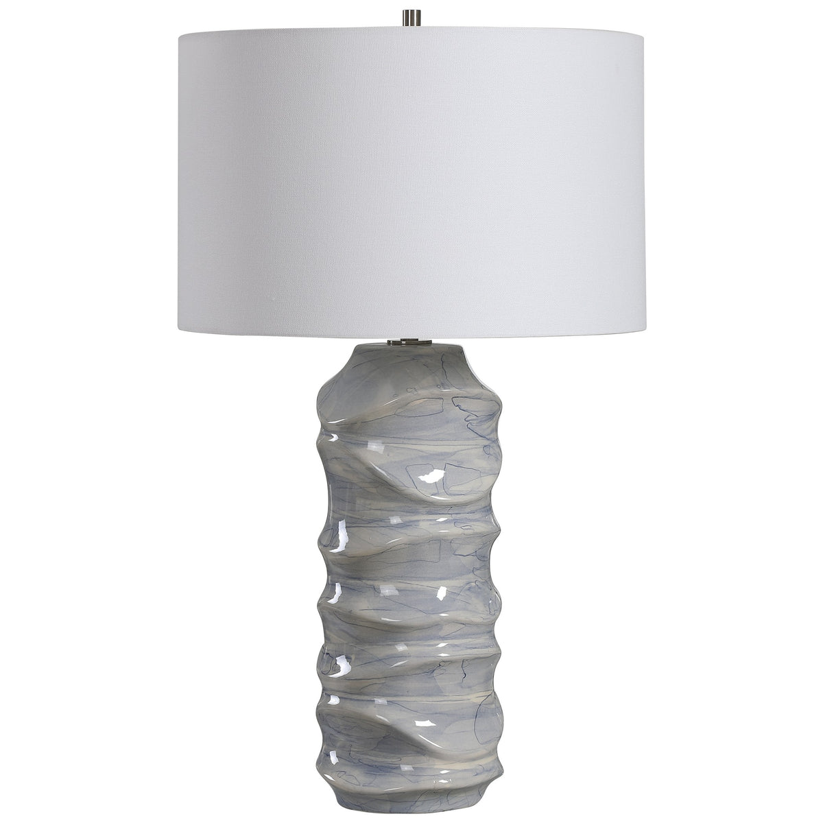 Waves Blue and White Table Lamp