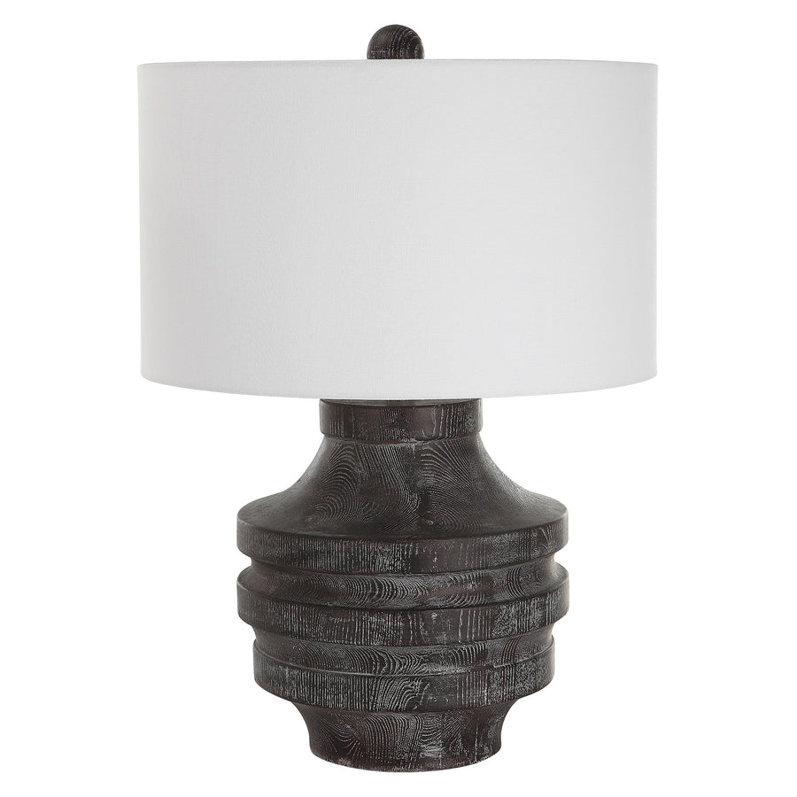 Timber Carved Wood Table Lamp