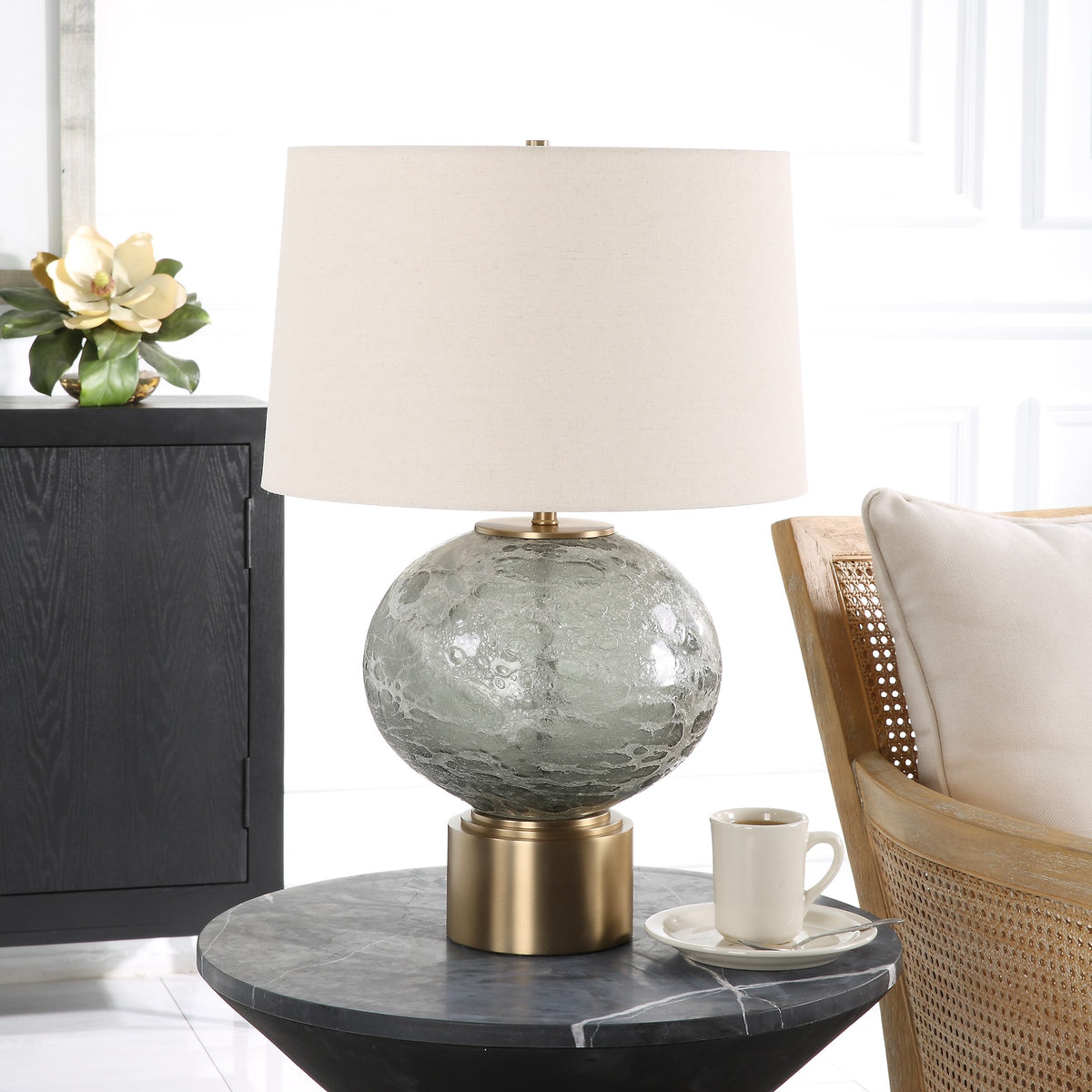 Lunia Grey Glass Table Lamp
