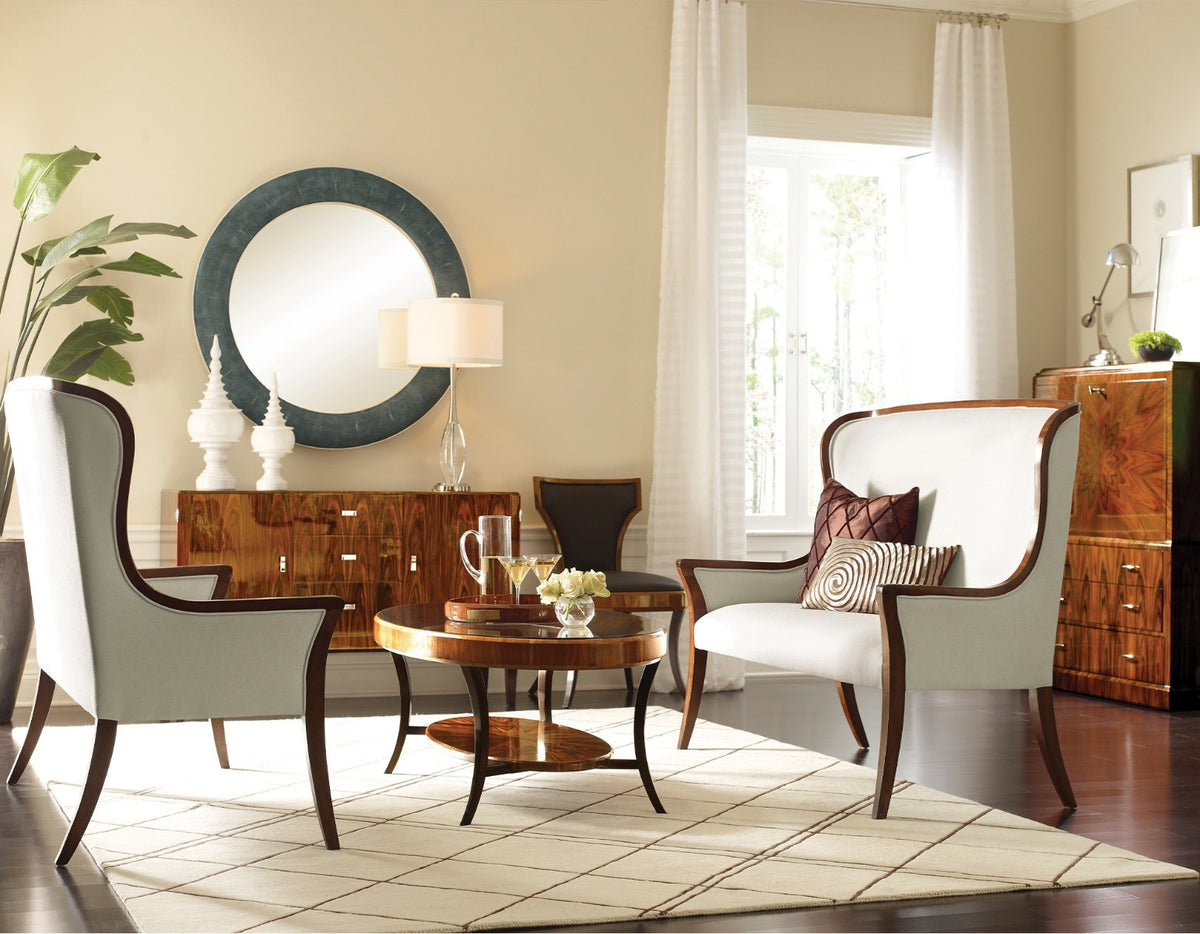 Oval Glass-Topped Coffee Table – High Lustre