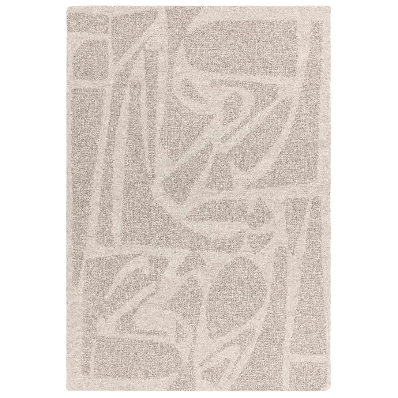 Loxley Linen wool rug shown on a white background, showcasing its natural abstract weave