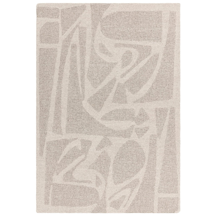 Loxley Linen wool rug shown on a white background, showcasing its natural abstract weave