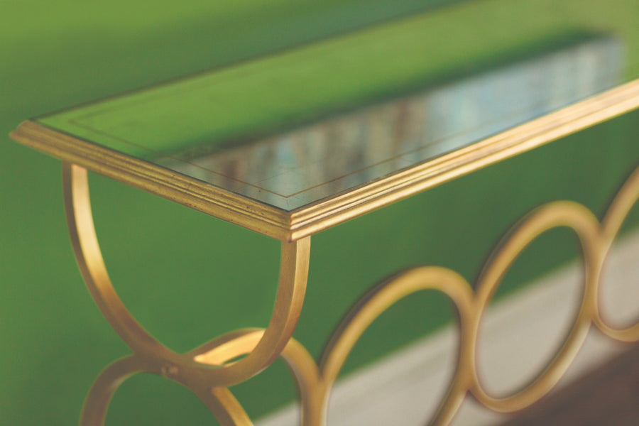 Circles Console Table – Gilded Iron