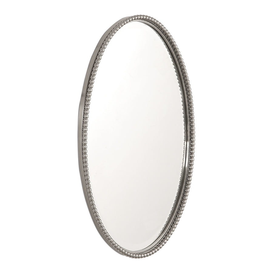 Sherise Oval Mirror – Brushed Nickel