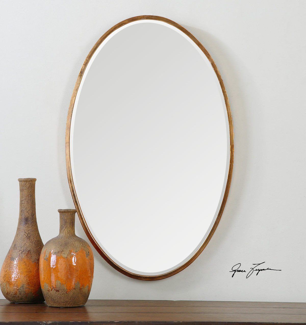 Herleva Gold Oval Mirror