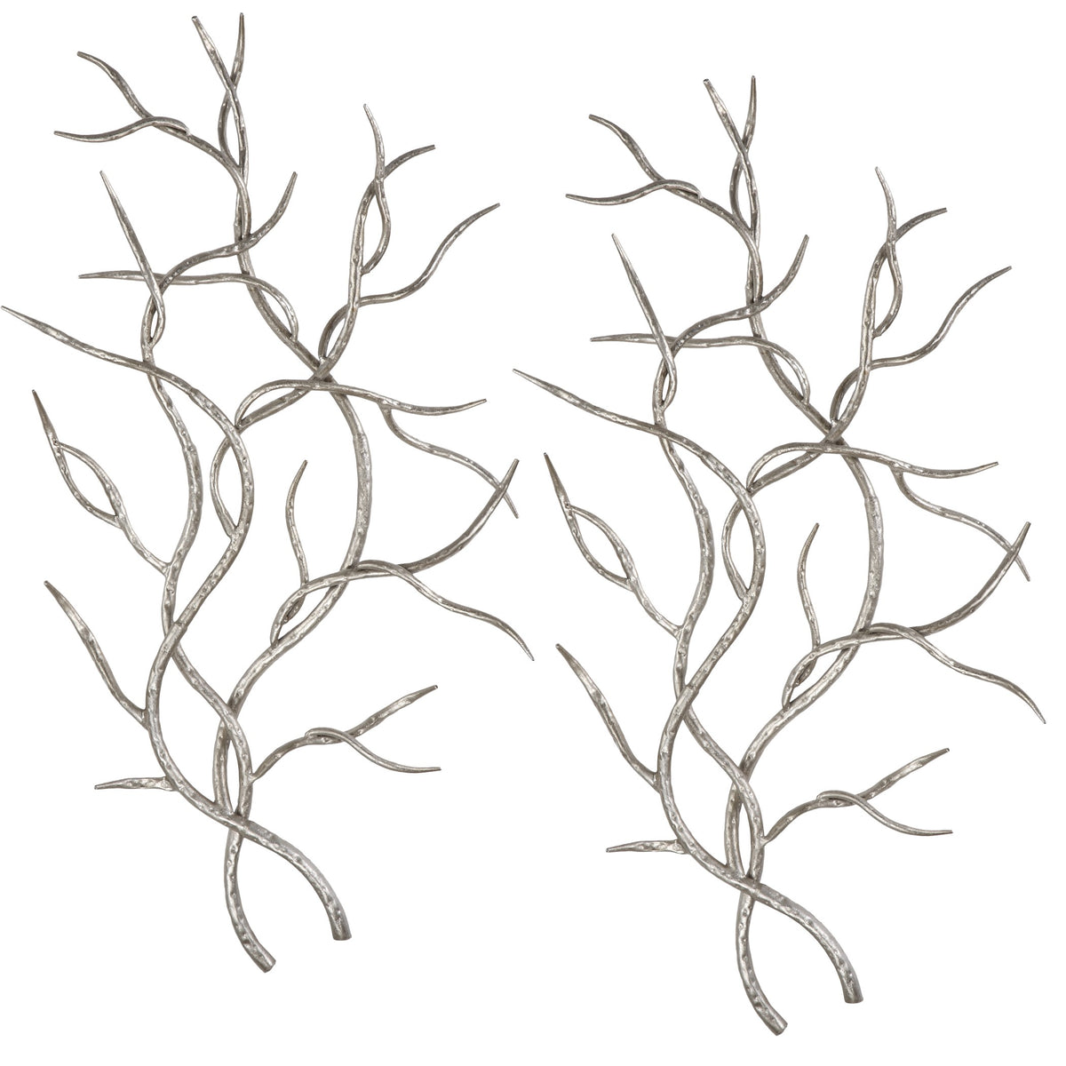 Silver Branches Wall Art – Set of 2
