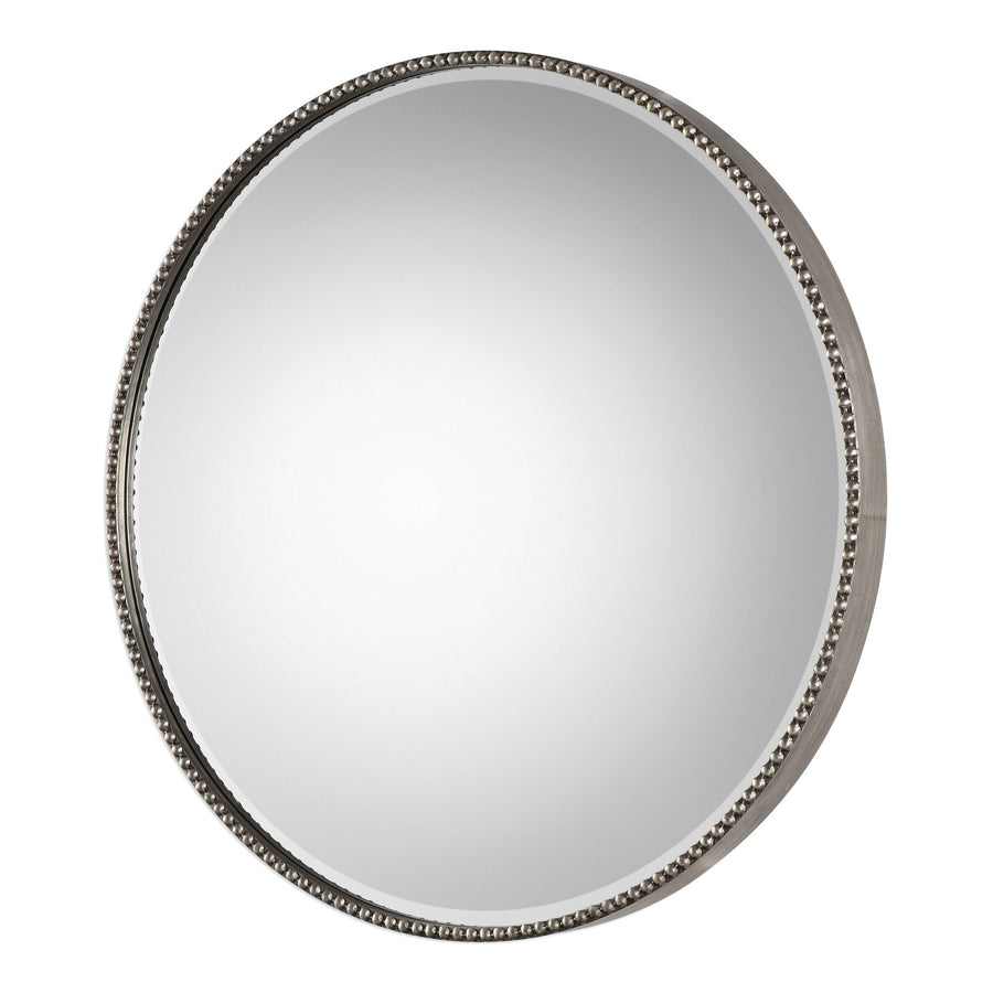 Stefania Beaded Round Mirror