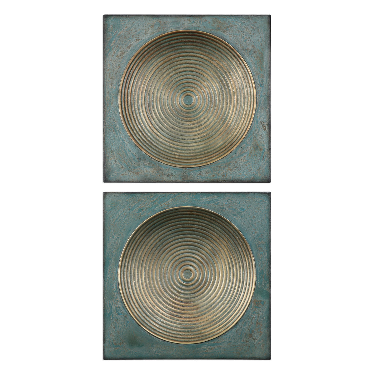 Sybil Antique Gold Squares – Set of 2