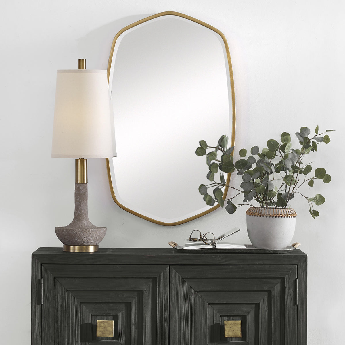 Duronia Antiqued Gold Mirror