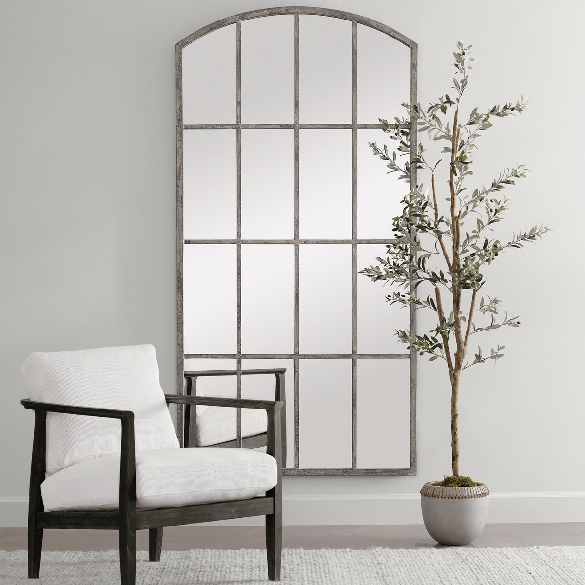 Amiel Ivory Arched Mirror