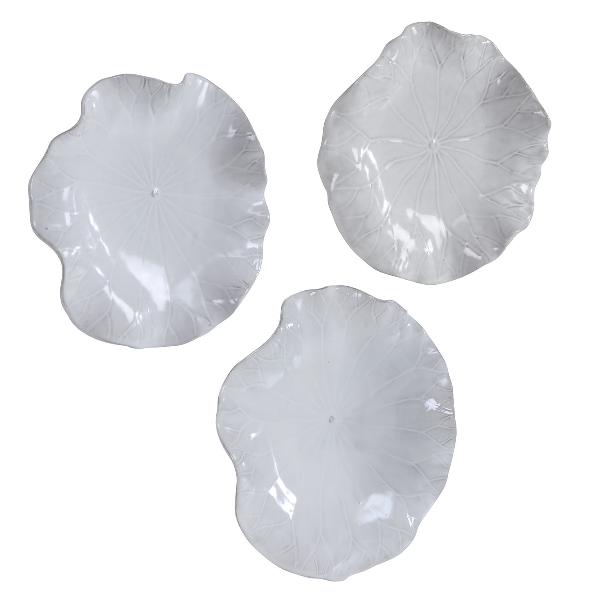 Abella Ceramic Wall-Mounted Bowls – White, Set of 3