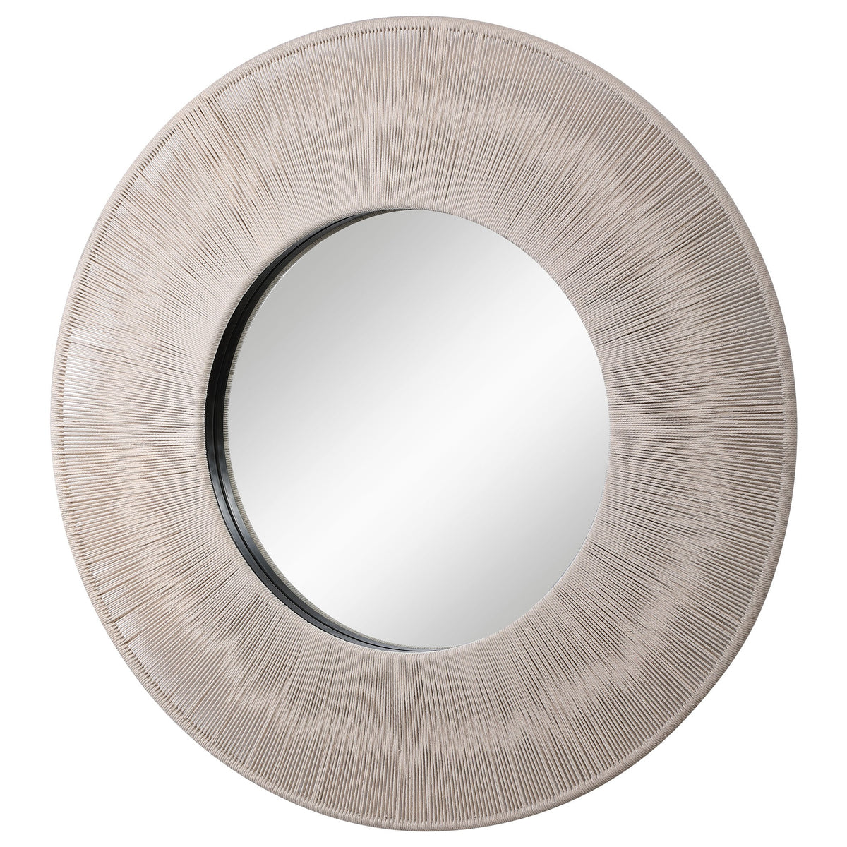 Sailor's Knot Round Mirror – Beige Rope