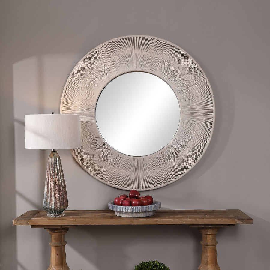 Sailor's Knot Round Mirror – Beige Rope