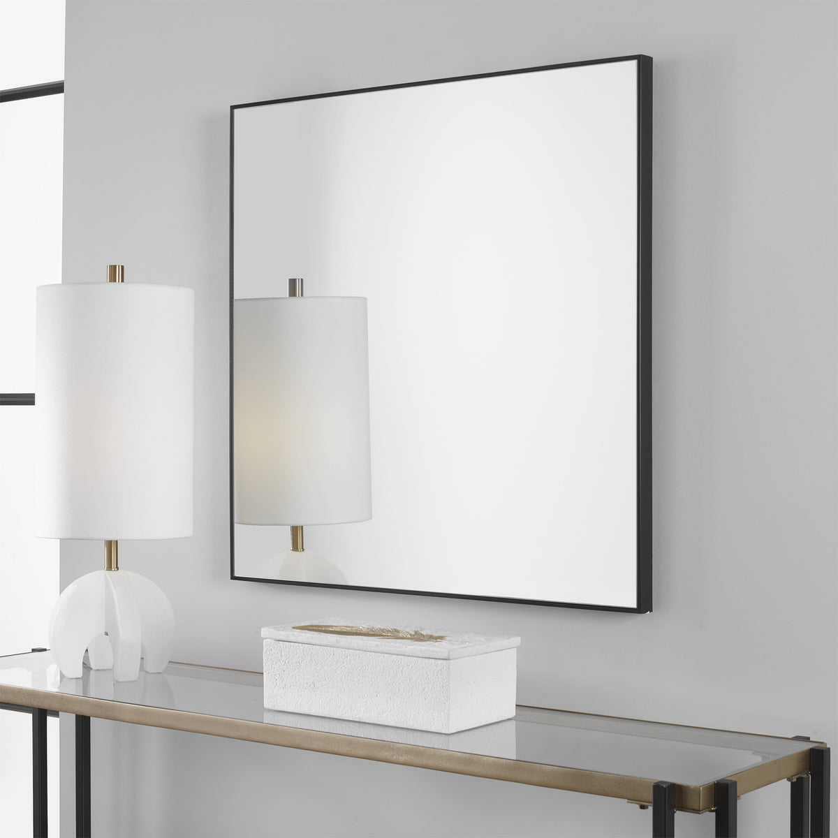 Alexo Square Mirror – Matte Black