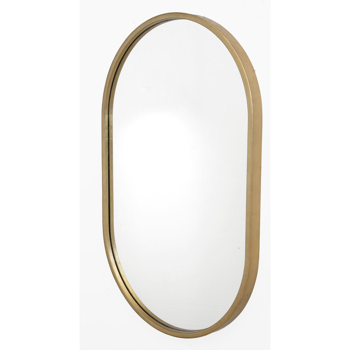 Varina Minimalist Oval Mirror – Gold