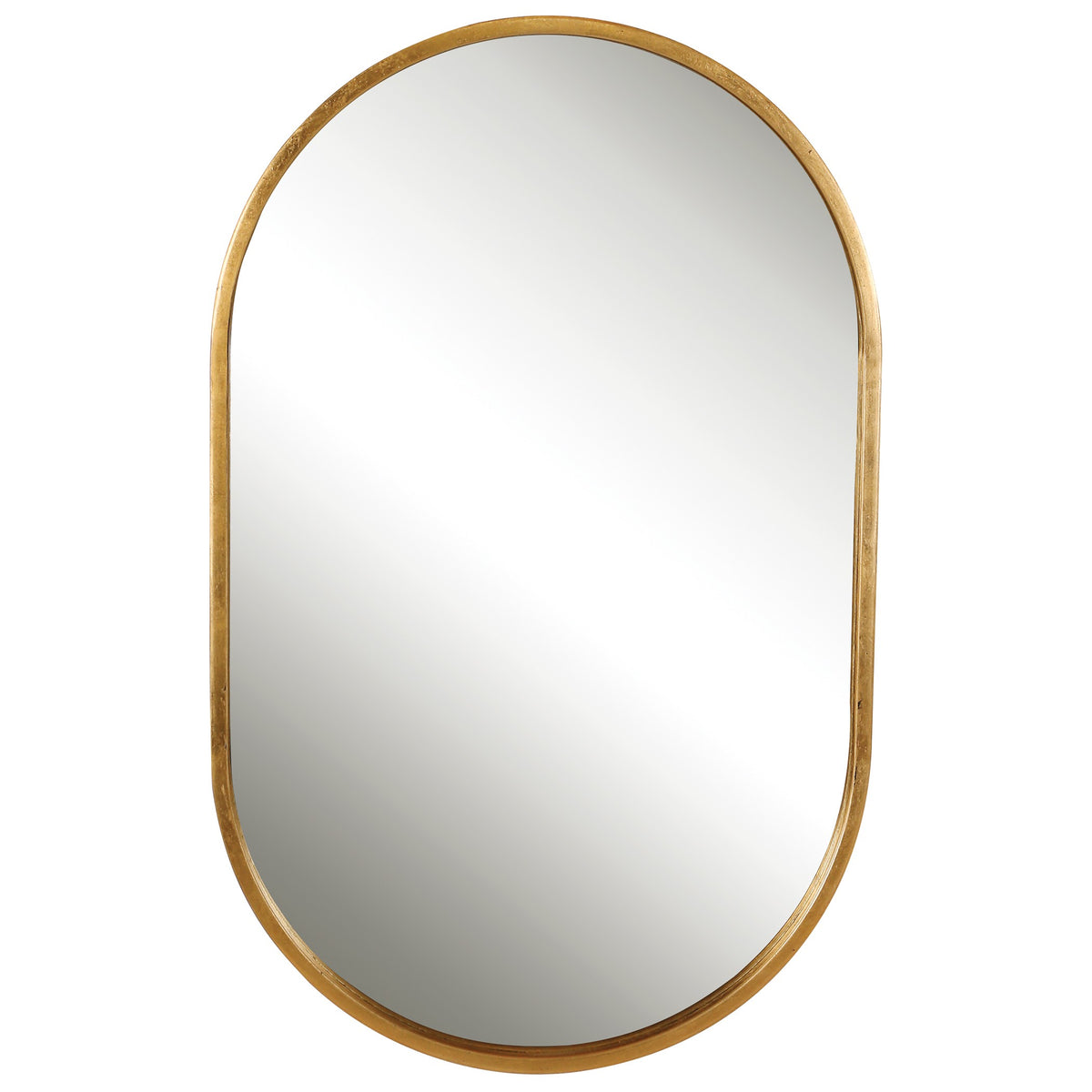Varina Minimalist Oval Mirror – Gold