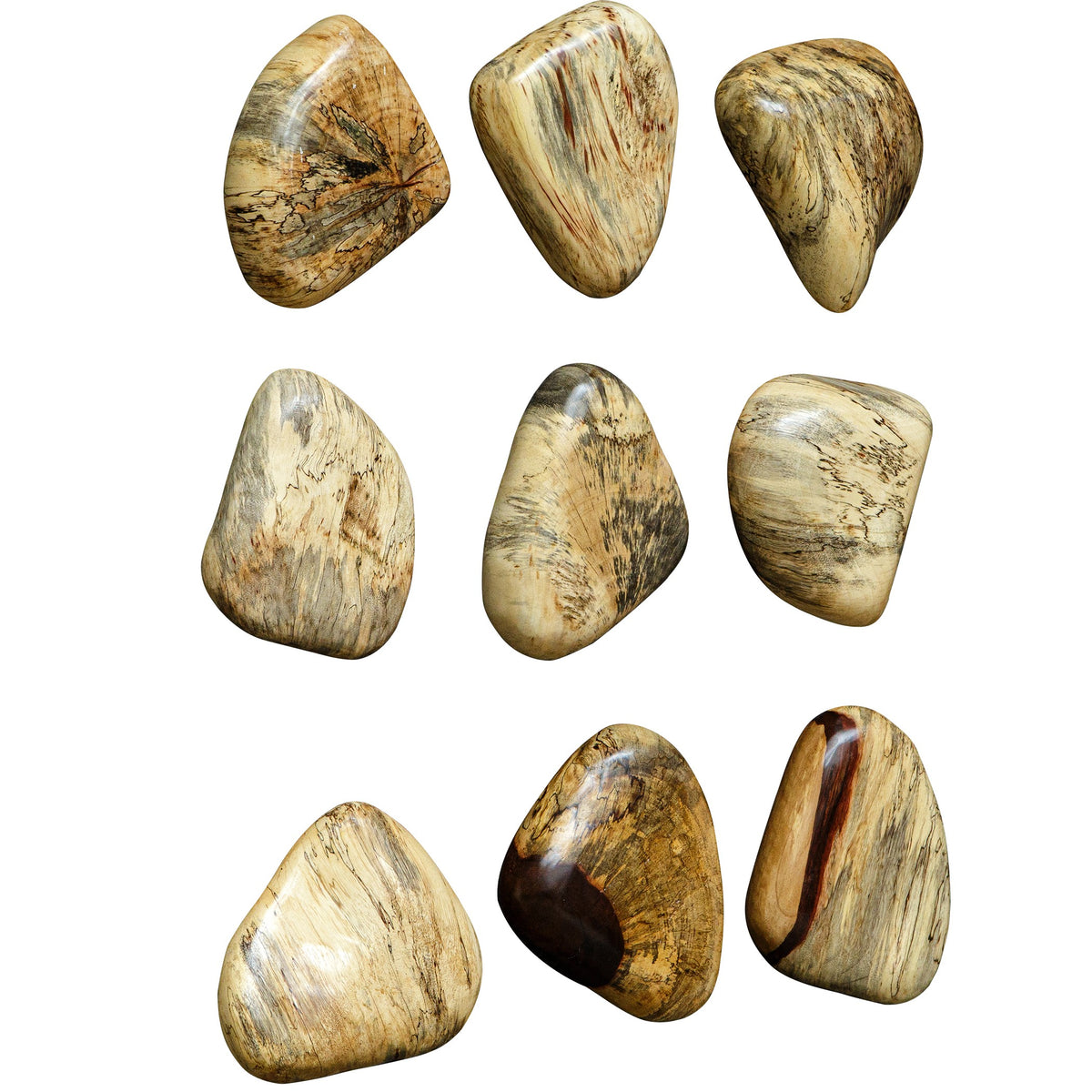Pebbles Blonde Wood Wall Décor – Set of 9