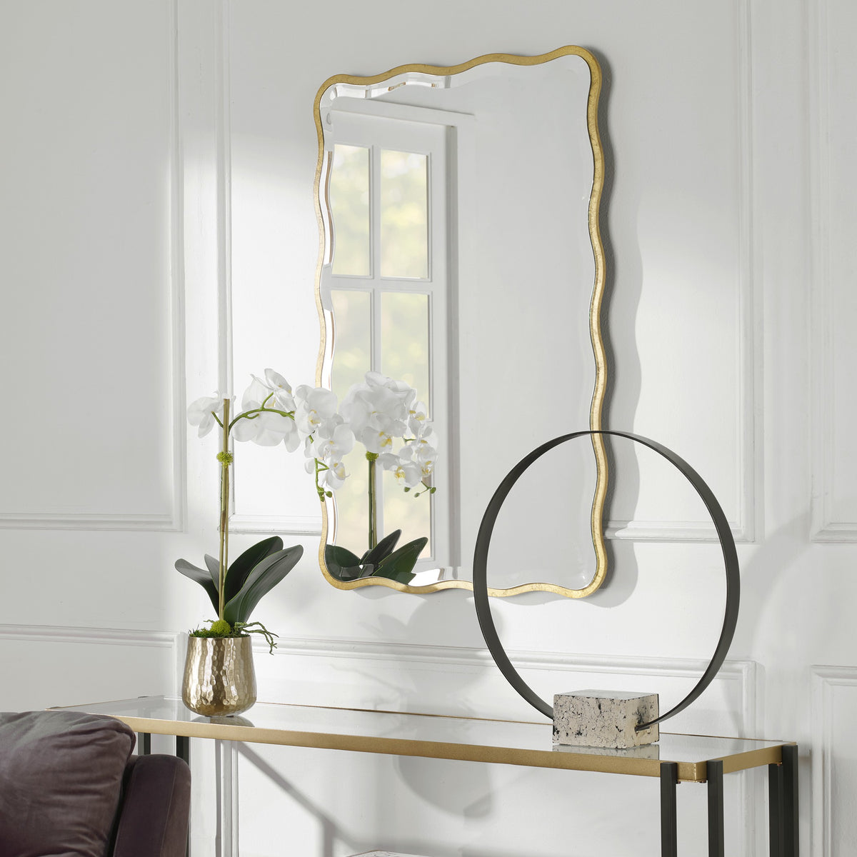 Aneta Gold Scalloped Mirror