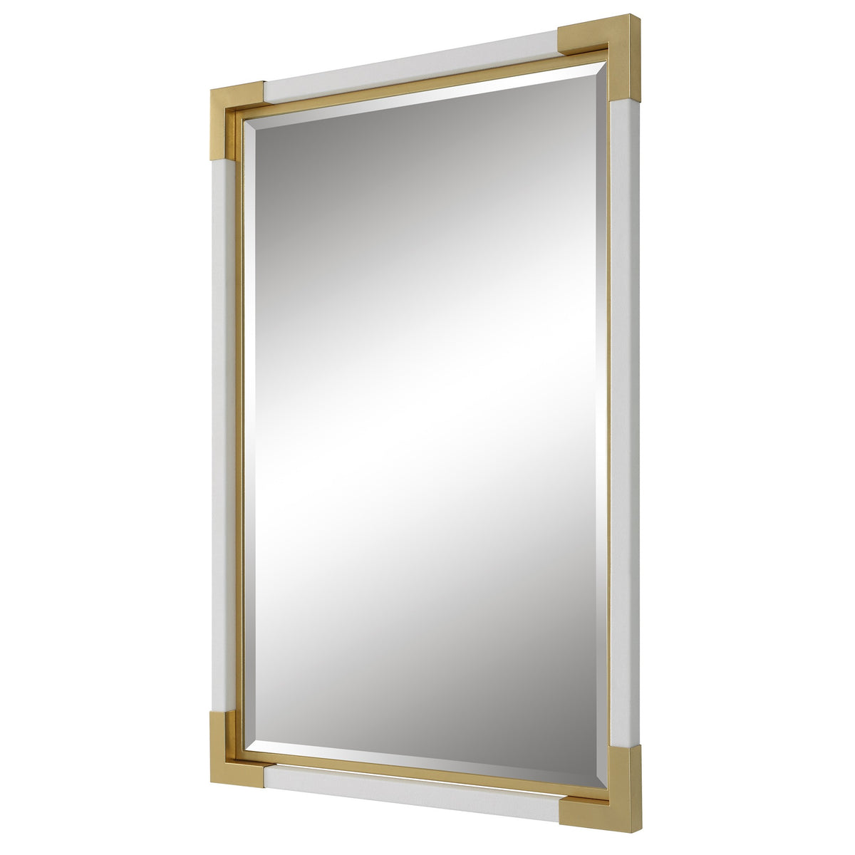 Malik White and Gold Mirror