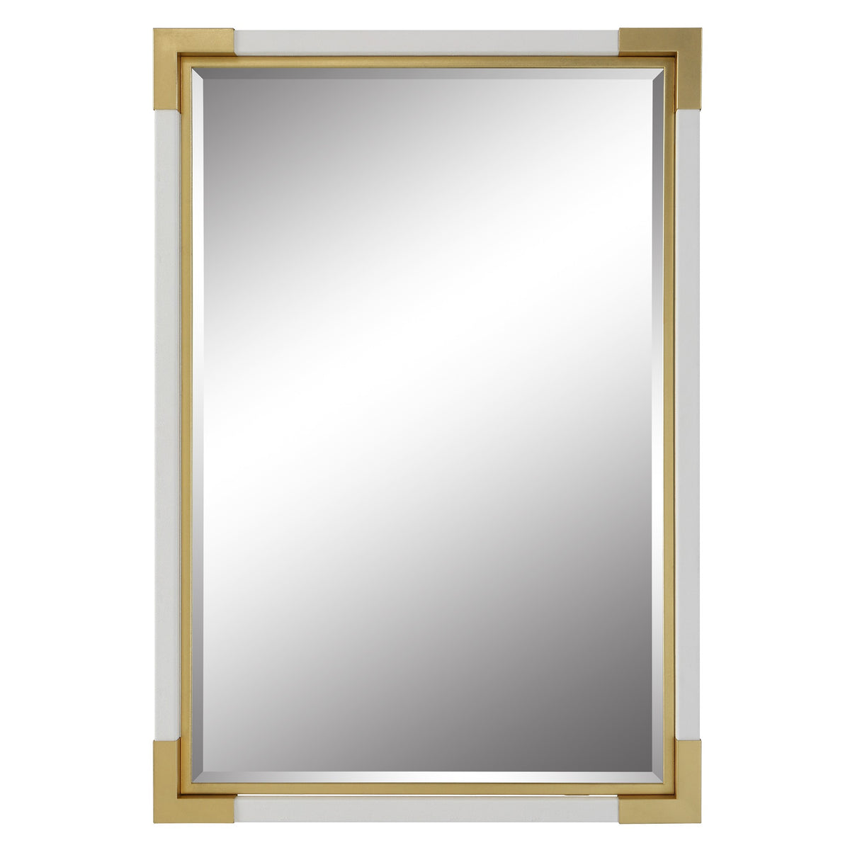 Malik White and Gold Mirror