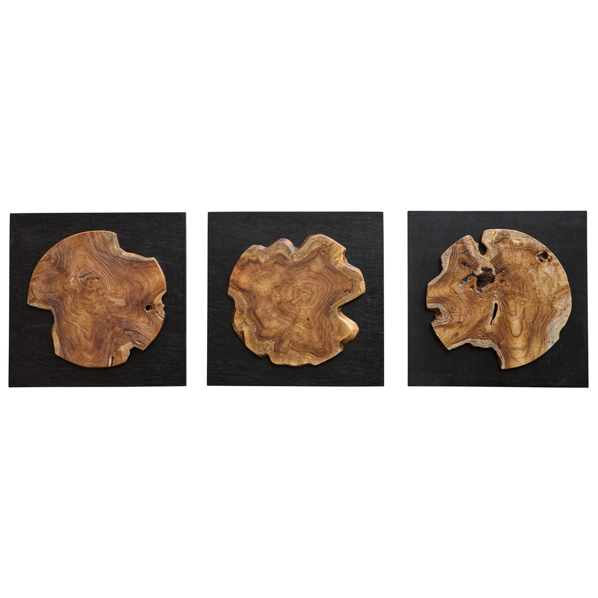 Kolini Teak Wood Wall Decor – Set of 3