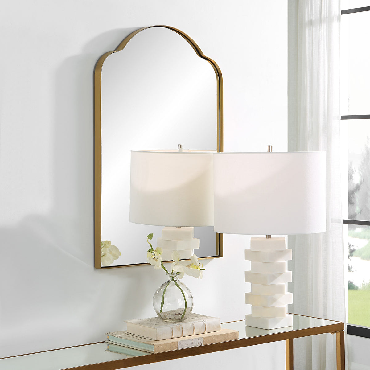 Sidney Arched Mirror – Brass