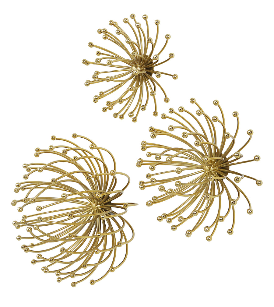 Aga Gold Metal Wall Decor – Set of 3