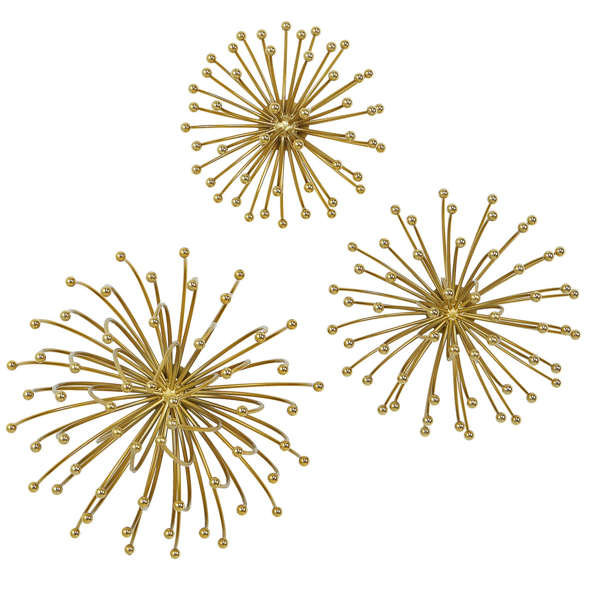 Aga Gold Metal Wall Decor – Set of 3