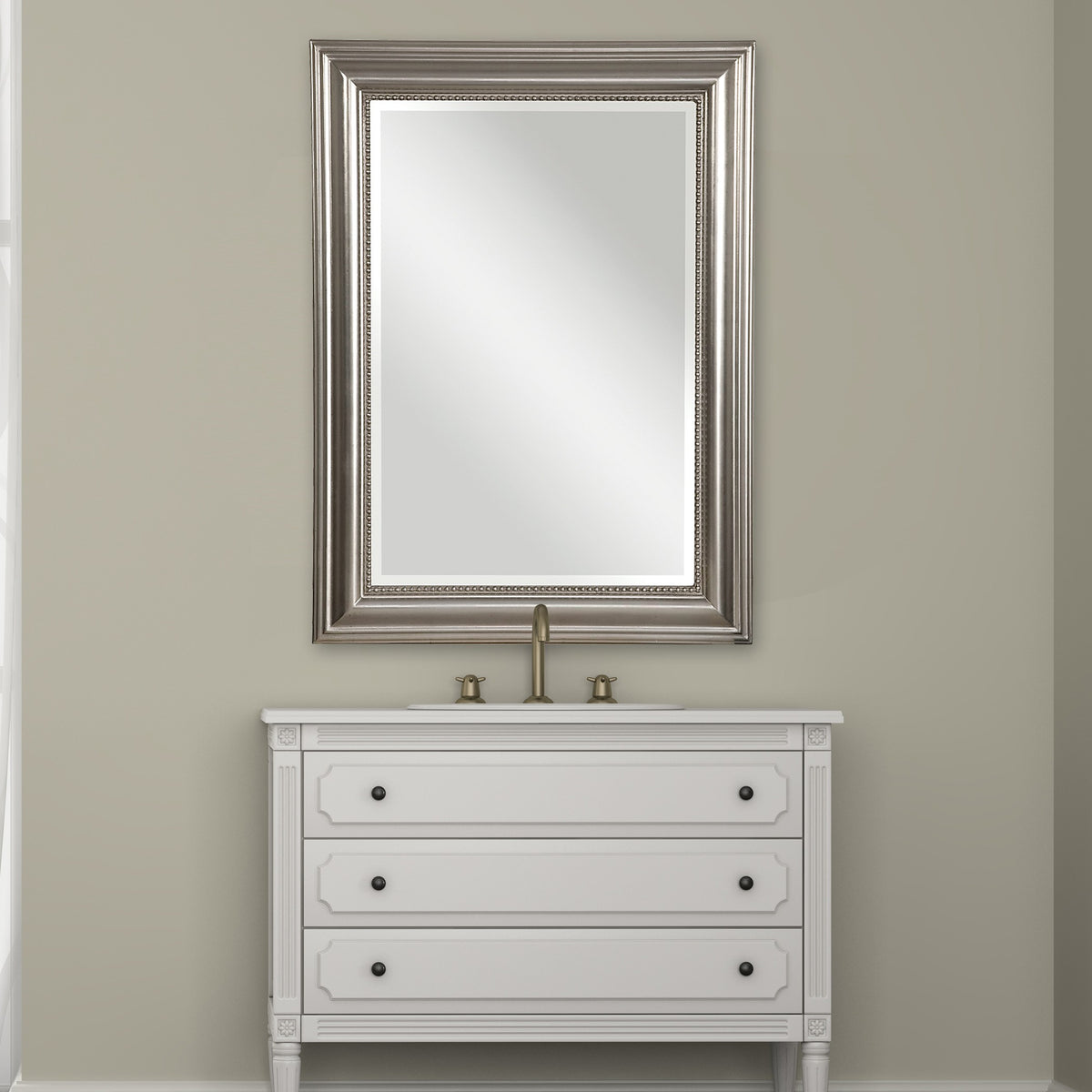 Stuart Silver Beaded Mirror