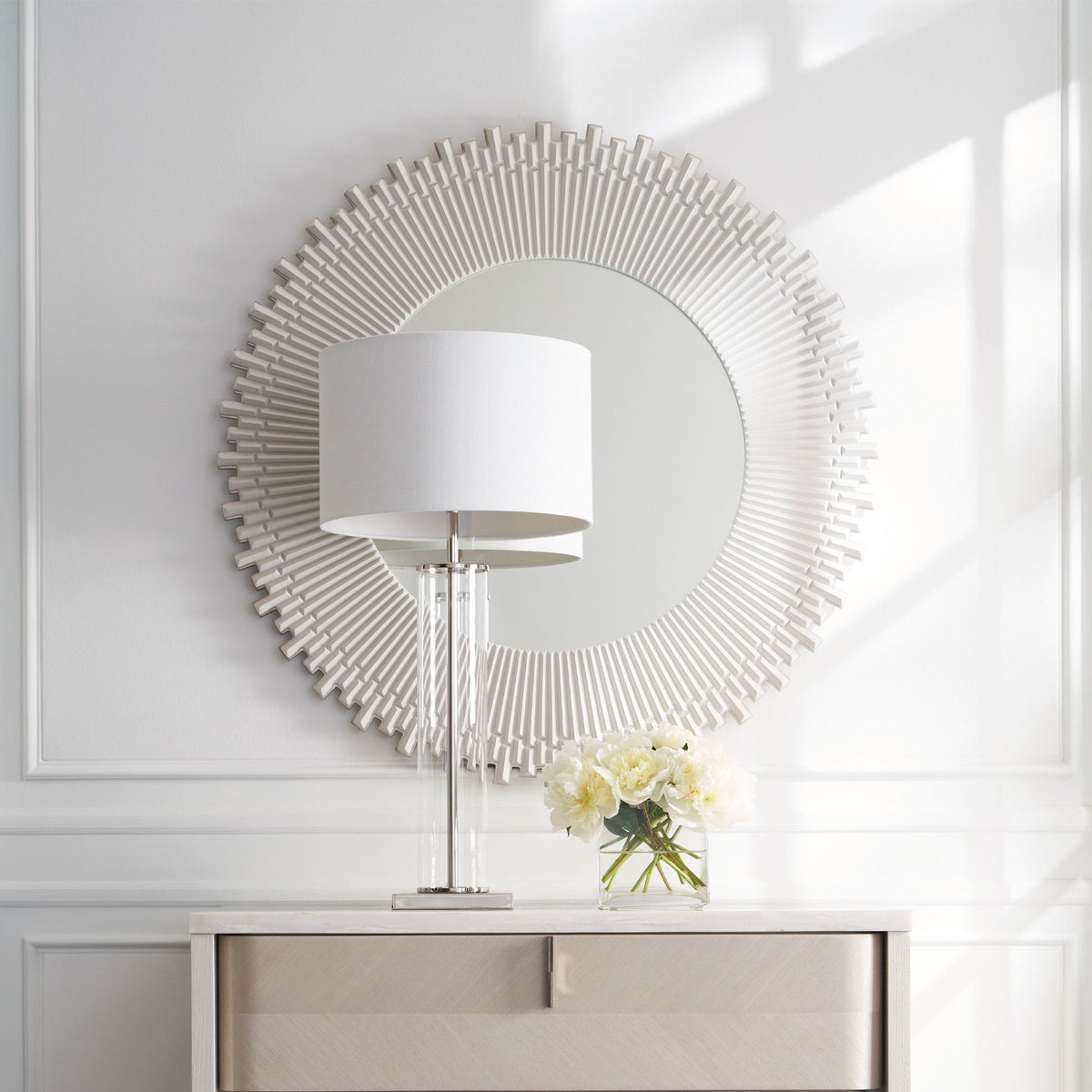 Helios Sunburst Mirror – Almond Milk