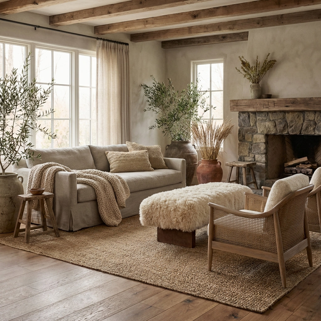 Pebworth Bench – Faux Mongolian Fur