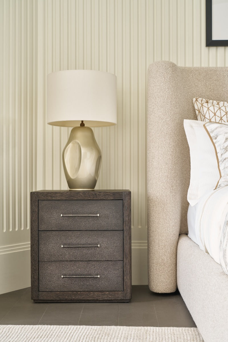 Maxwell 3-Drawer Bedside Table – Dark