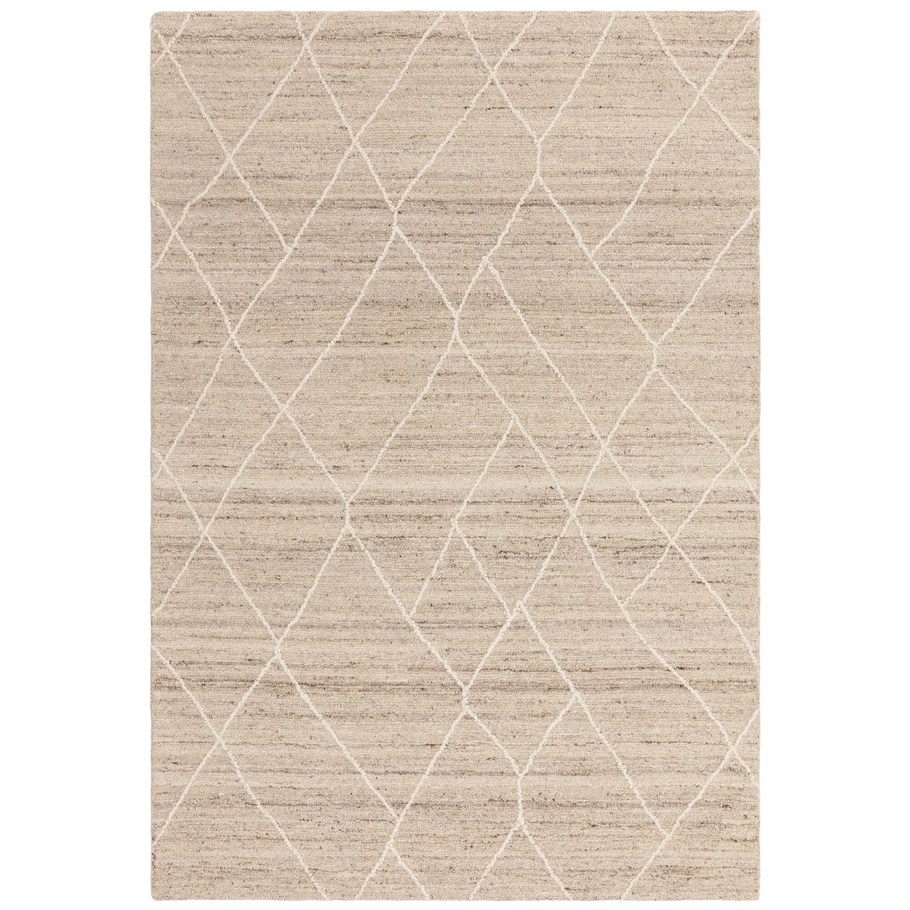 Noah Natural wool rug shown on a white background, full view