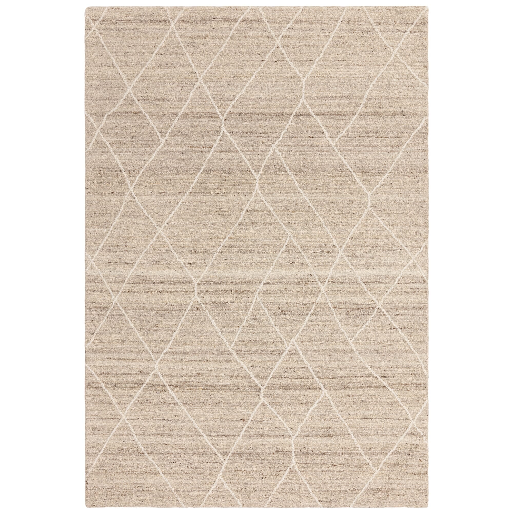 Noah Natural wool rug shown on a white background, full view