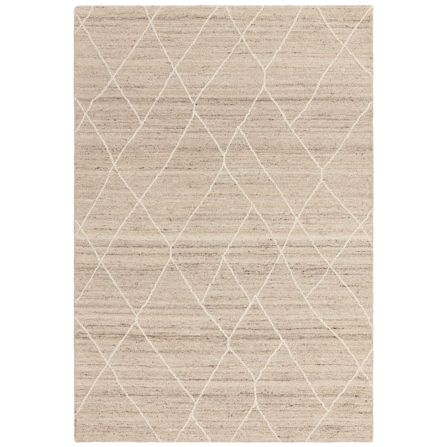 Noah Natural wool rug shown on a white background, full view