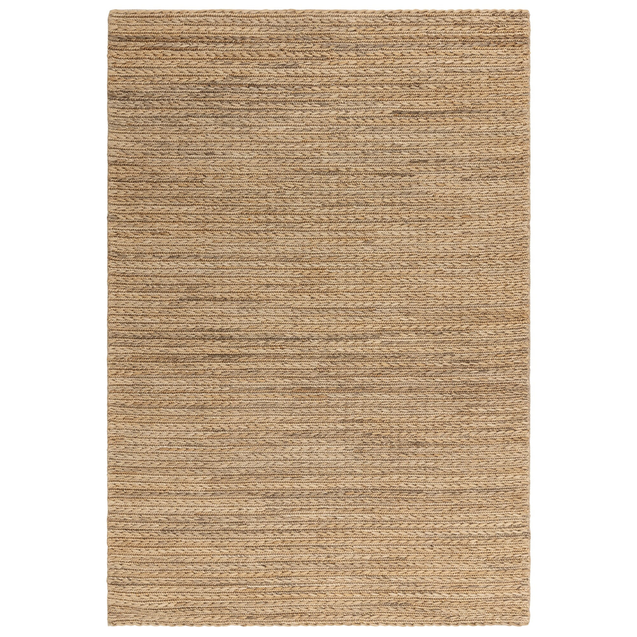 Oakley Straw hand-braided natural jute rug on a plain background
