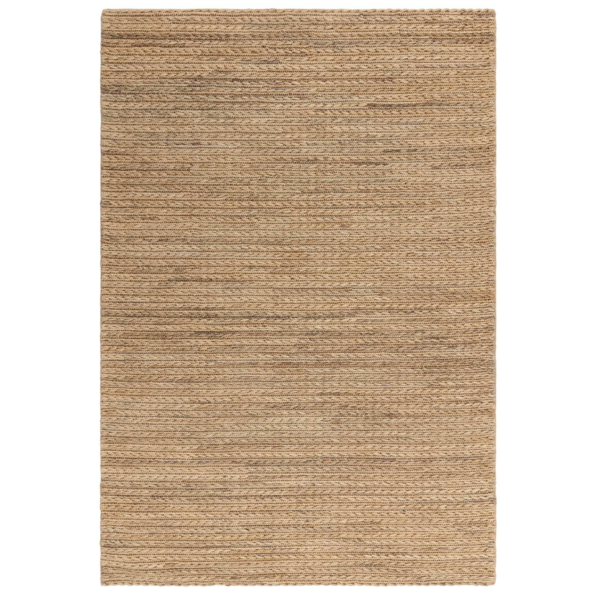 Oakley Straw hand-braided natural jute rug on a plain background