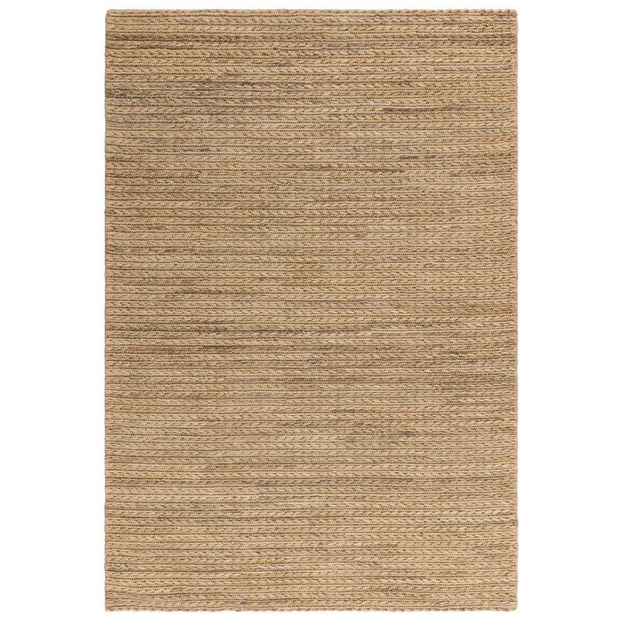 Oakley Straw hand-braided natural jute rug on a plain background