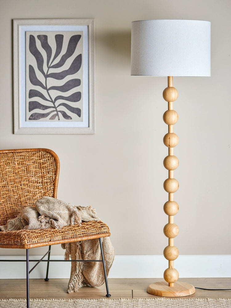 Giacoma Floor Lamp - Natural Rubberwood