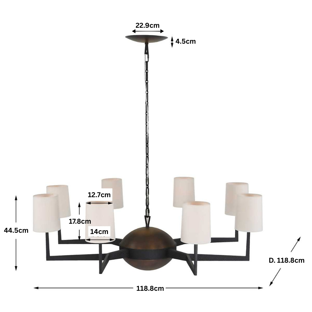 Open Arms 8 Light Chandelier