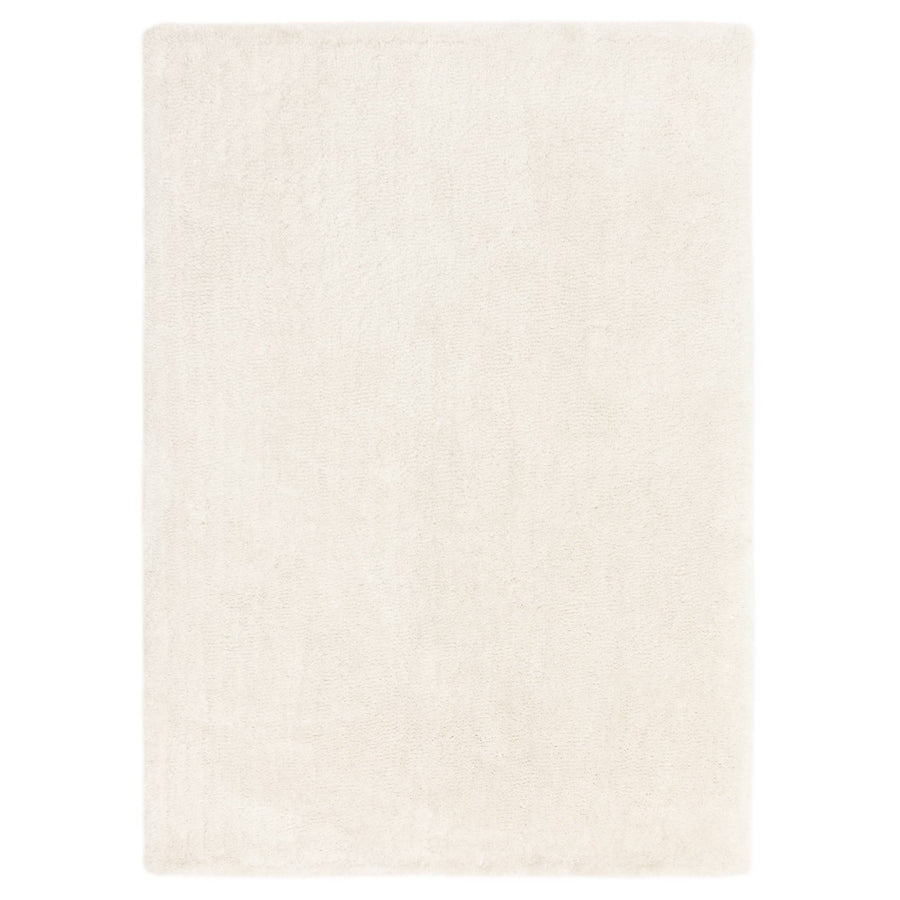 Opulence Ivory rug on a white background showing dense shaggy pile