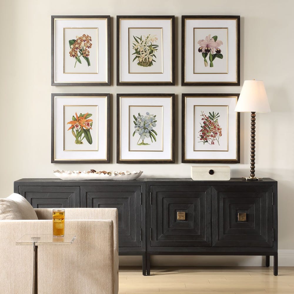 Orchid Botanical Framed Prints – Set of 6