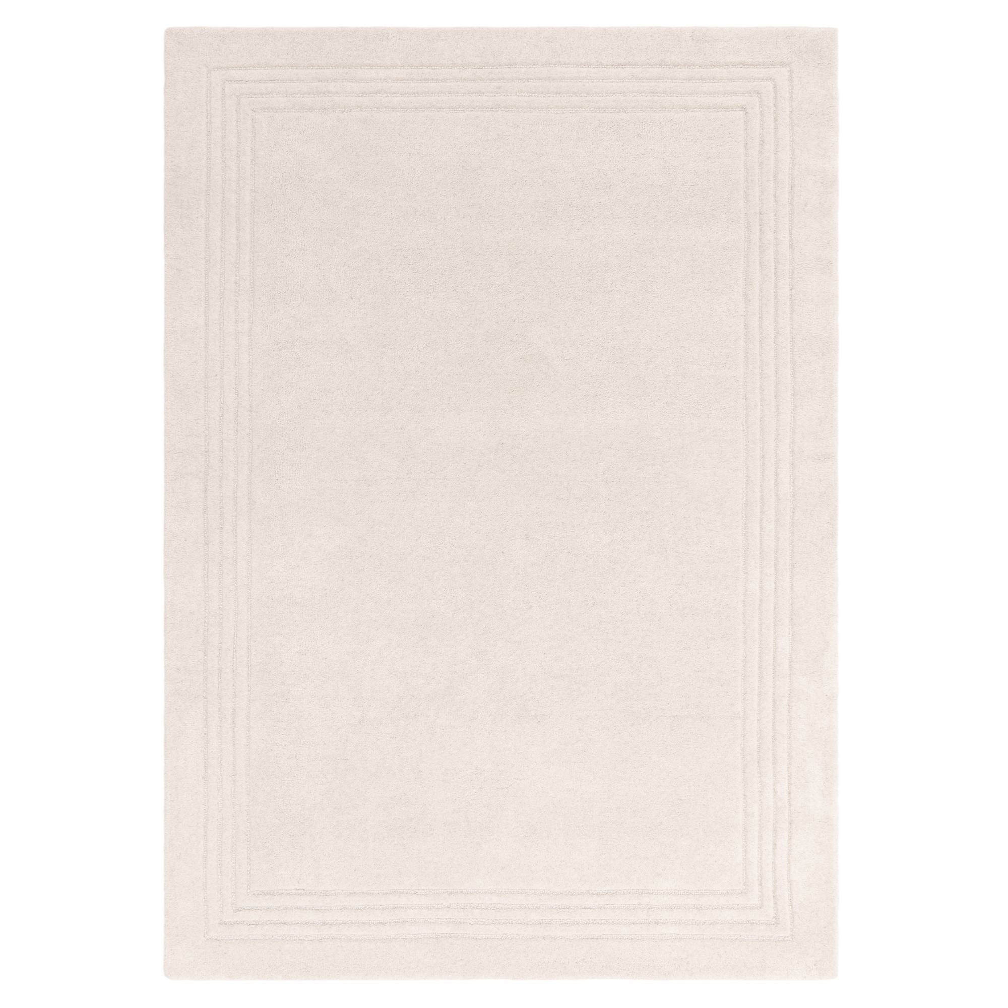 Orlo Ivory wool rug shown from above on a white background